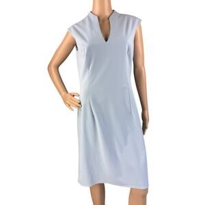 The Limited Stretch Women's Light Blue Split Neck Sleeveless Sheath Dress Size 8